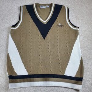 Vintage Aureus Cable Knit Golf Vest Men's XL Oyster Reef Golf Club Grandpacore A